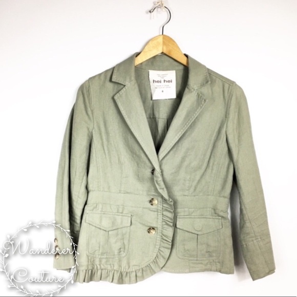 Anthropologie Jackets & Blazers - Anthro Hei Hei Landmarks Ruffle Jacket